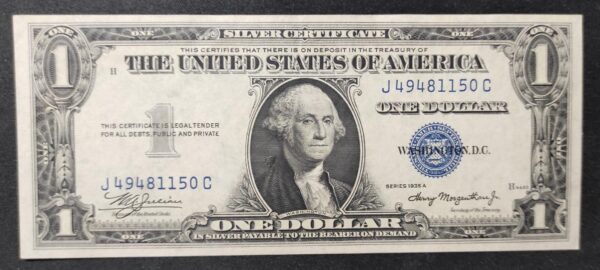 rare usa etats unis d'amérique billet de 1 dollar 1935 a sceau bleu spl