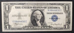 rare usa etats unis d'amérique billet de 1 dollar série 1935 a sceau bleu sup