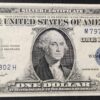 rare usa etats unis d'amérique billet de 1 dollar série 1935 e sceau bleu spl