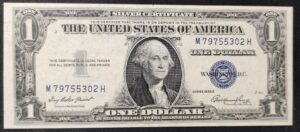 rare usa etats unis d'amérique billet de 1 dollar série 1935 e sceau bleu spl