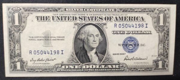 rare usa etats unis d'amérique billet de 1 dollar série 1935 f sceau bleu pr neuf