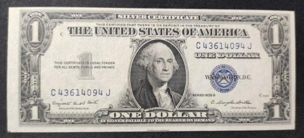 rare usa etats unis d'amérique billet de 1 dollar série 1935 g pr neuf