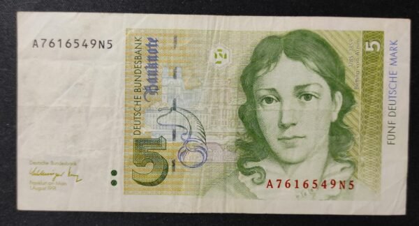 allemagne billet de 5 mark de 1991 pick 37