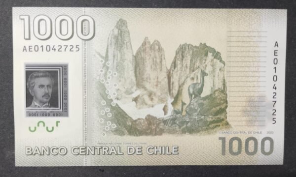 chili billet de 1000 pesos polymère 2020 pick 161 neuf ( unc )