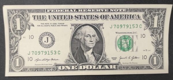 etats unis d'amérique usa billet de 1 dollar 2021 j (10) kansas city
