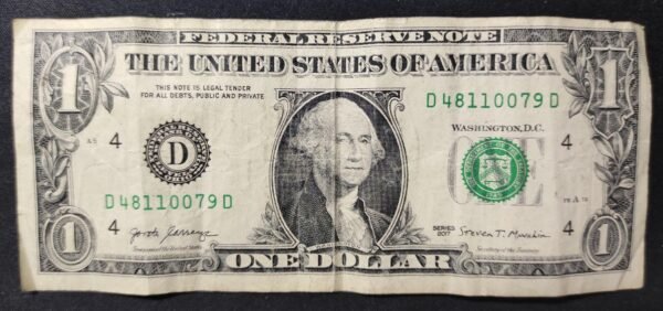 etats unis d'amérique usa billet de 1 dollar 2017 d (4) cleveland