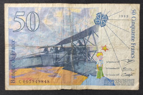 france billet de 50 francs saint exupery 1993 ref : f.72/02