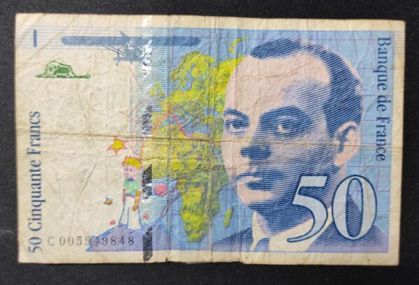 france billet de 50 francs saint exupery 1993 ref : f.72/02