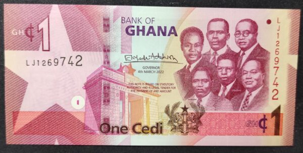 ghana billet de 1 cedis de 2022 neuf ( unc )