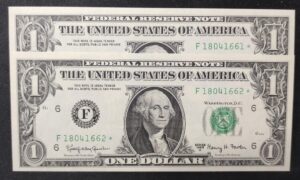 rare usa star note billet de 1 dollar de1963 f(6) atlanta géorgie neuf ( unc )