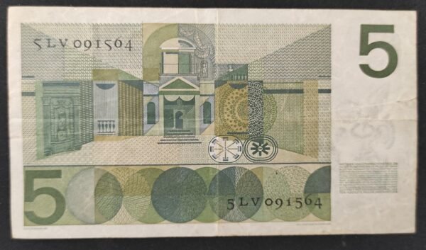 pays bas billet de 5 gulden de 1966 pick 90