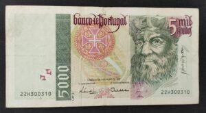 portugal billet de 5000 escudos de1997 pick 190 tb+