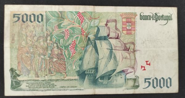 portugal billet de 5000 escudos de1997 pick 190 tb+