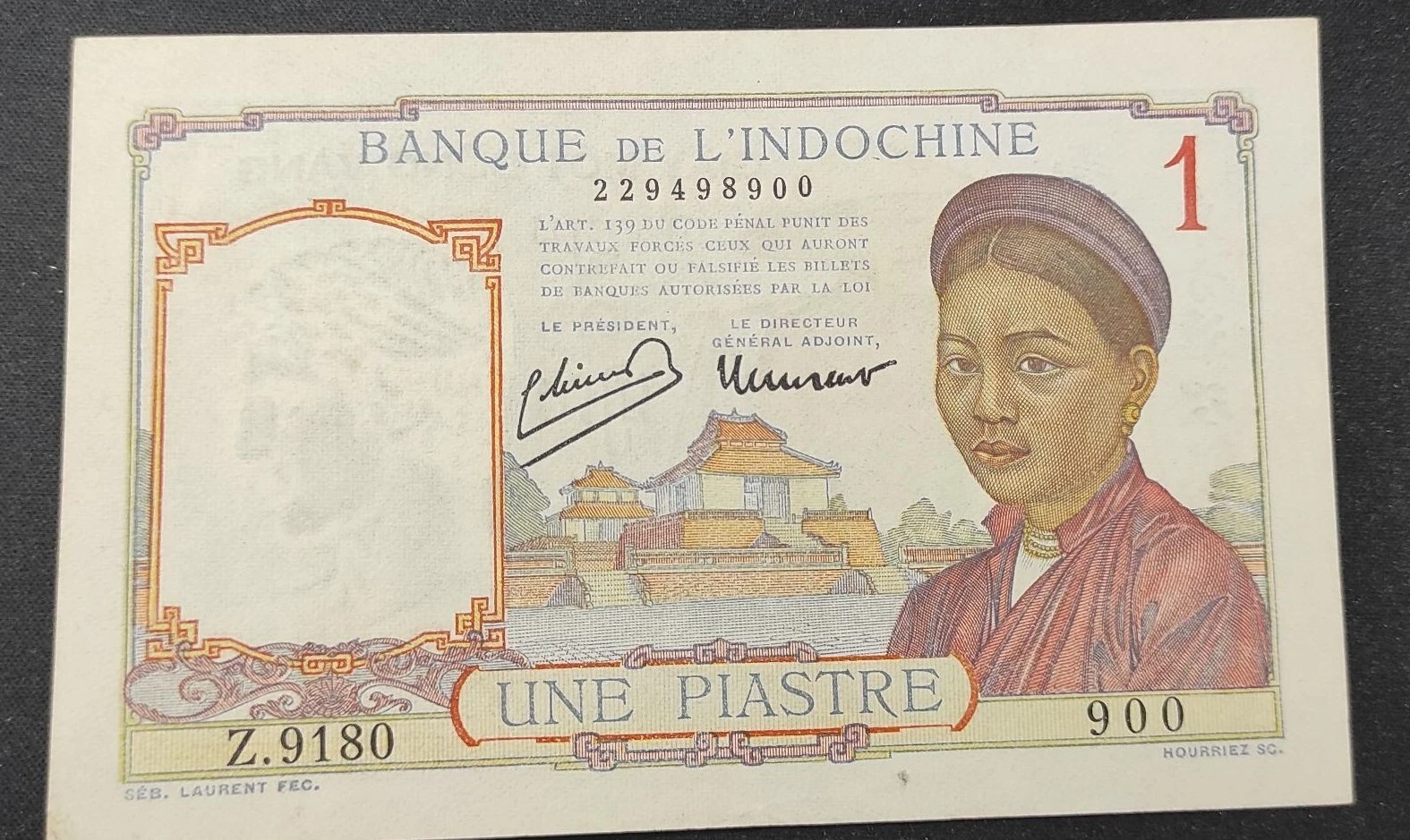 Banque de l’Indochine billet de 1 Piastre 1953 Pick-92 SUP+ - numis ...