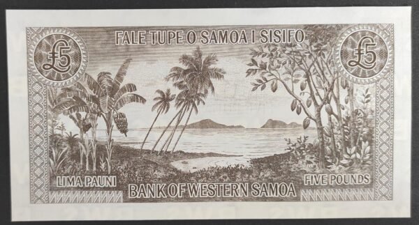 iles samoa magnifique billet de 5 pounds 2020 neuf unc