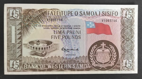 iles samoa magnifique billet de 5 pounds 2020 neuf unc