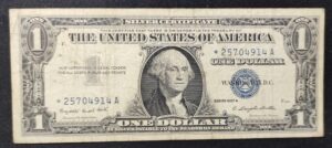 rare usa star note billet de 1 dollar série 1957 sceau bleu ! (copie)