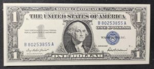 rare usa billet de 1 dollar série 1957 sceau bleu neuf ( unc )