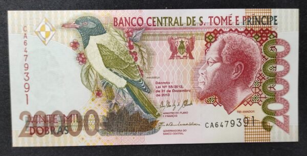 sao tomé et principe magnifique billet de 20 000 dobras de 2013 pick 67e neuf unc