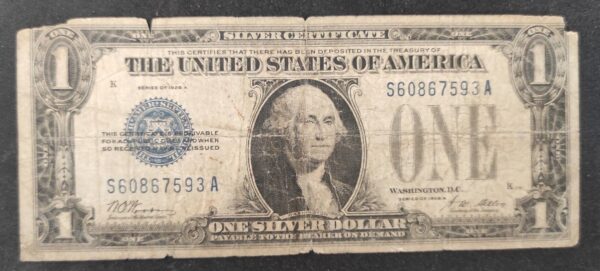 rare usa billet de 1 dollar série a 1928 s60867593a