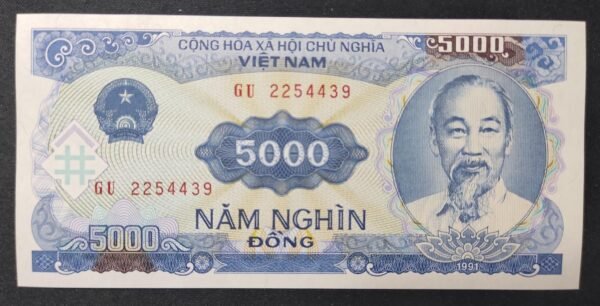 viet nam billet de 5 000 dong de 1991 pick 108 neuf unc