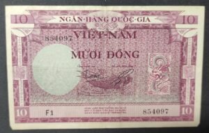 rare viet nam du sud magnifique billet de 10 dong 1955 pick 3
