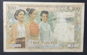 rare indochine française billet 100 piastes pick 108