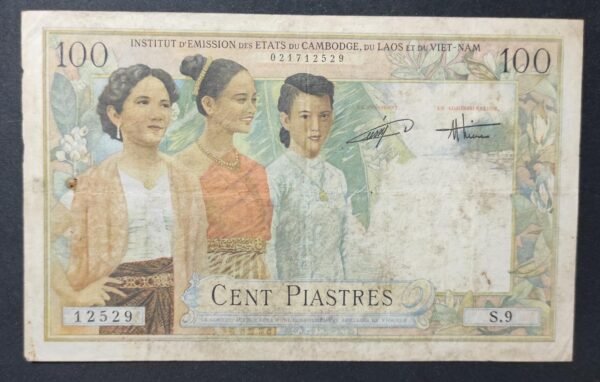 rare indochine française billet 100 piastes pick 108