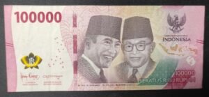indonésie billet de 100 000 roupies 2022 pick 160 ! (copie)