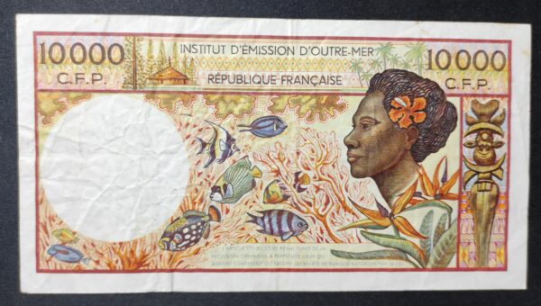 territoire français du pacifique billet de 10 000 francs ( ieom ) c.1 de 1985 ! (copie)