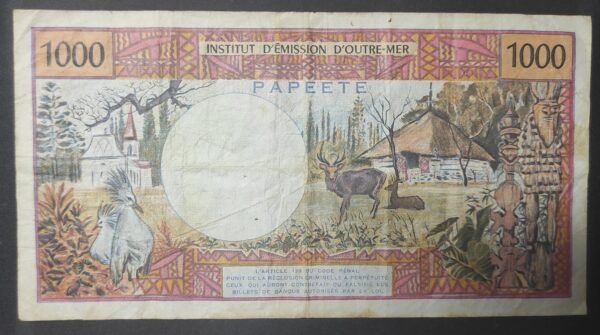 rare polynésie française 1000 francs sans république française mention papeete !