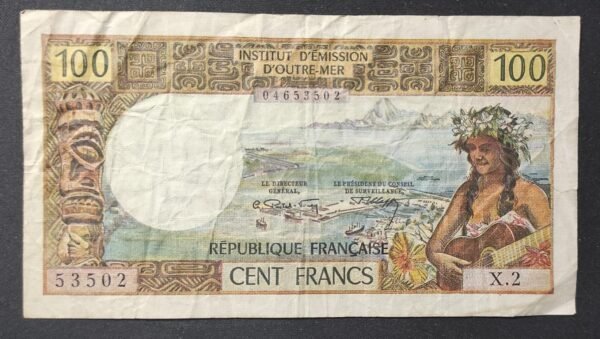 nouvelle calédonie 100 francs mention nouméa alphabet x.2 (copie)
