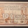 indochine française billet de 10 cents brun lila type ii