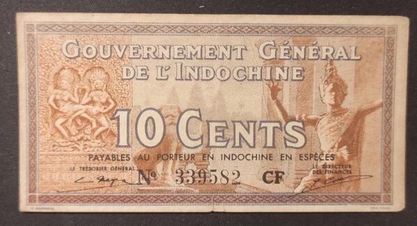 indochine française billet de 10 cents brun lila type ii