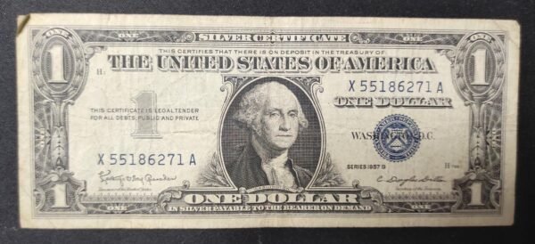 usa etats unis d'amérique billet de 1 dollar série 1957 b sceau bleu (copie)