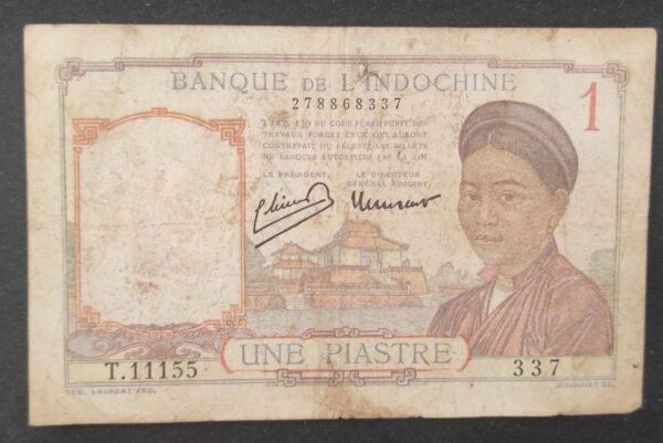 banque de l'indochine billet de 1 piastre 1953 pick 92