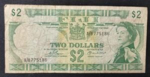 iles fidji pacifique sud, billet de 2 dollars 1974 reine elisabeth ii pick 72 iles fidji pacifique sud, billet de 2 dollars 1974 reine elisabeth ii pick 72