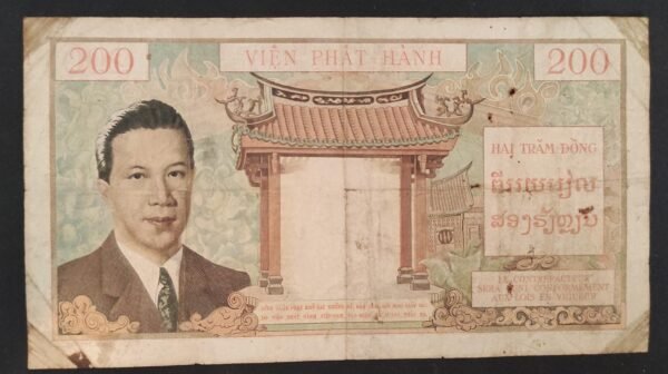 rare indochine française billet 200 piastes type 1953 pick 109