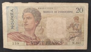 nouvelle calédonie 20 francs " nouméa " jeune berger banque de l'indochine b.62 (copie)