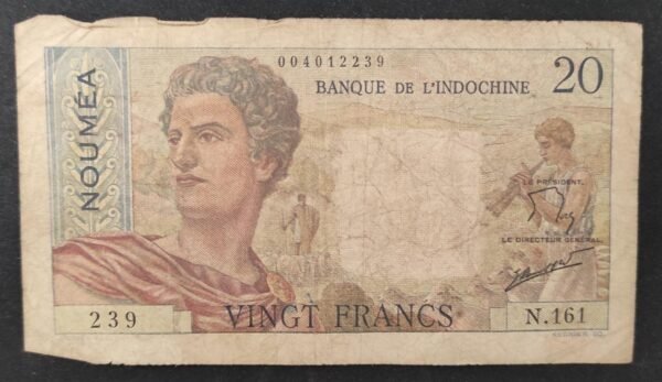 nouvelle calédonie 20 francs " nouméa " jeune berger banque de l'indochine b.62 (copie)