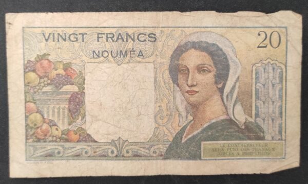 nouvelle calédonie 20 francs " nouméa " jeune berger banque de l'indochine b.62 (copie)
