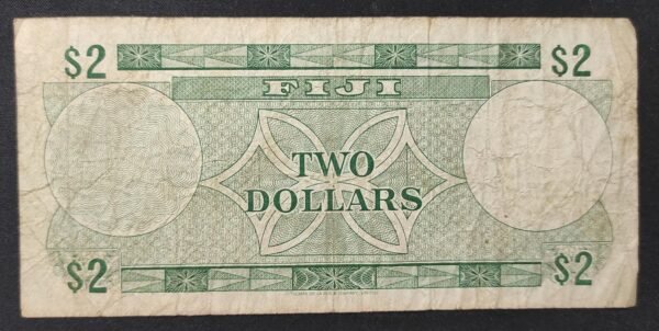 iles fidji pacifique sud, billet de 2 dollars 1974 reine elisabeth ii pick 72