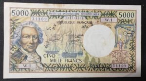 rare nouvelle calédonie 5000 francs mention " nouméa " alphabet w.1