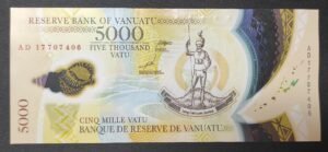 vanuatu ex nouvelles hébrides billet 5000 vatu 2017 pick 19