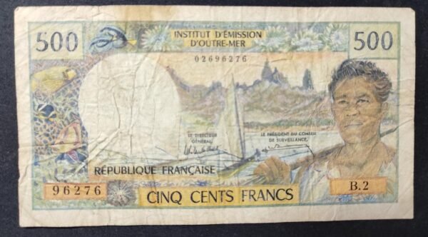 nouvelle calédonie billet de 500 francs mention nouméa b.2 n°96276