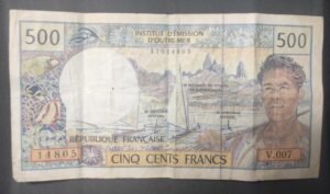 billet 500 francs ieom nouvelle calédonie polynésie v.007 ( 2000 ) 5eme sign