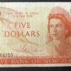 nouvelle zélande billet de 5 dollars 1975 1977 pick 165 reine elizabeth ii