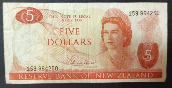 nouvelle zélande billet de 5 dollars 1975 1977 pick 165 reine elizabeth ii