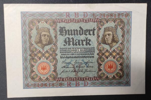 allemagne billet de 100 mark de 1920 pick 69 (copie)
