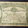 rare australie australia billet de one pound 1942 pick 26 georges vi ! (copie)